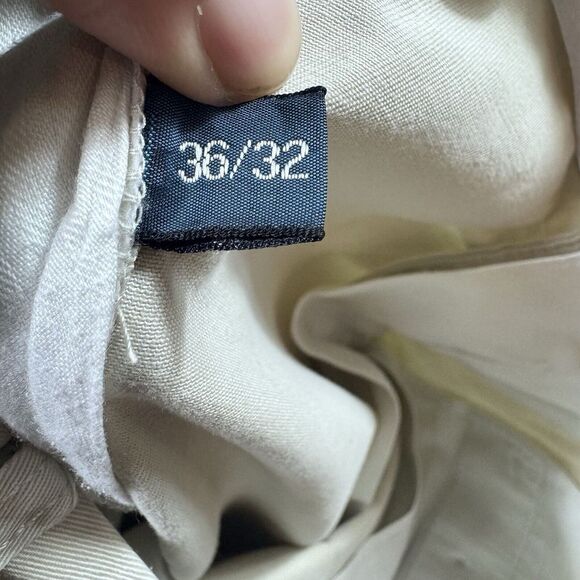 VINTAGE Polo Ralph Lauren Pants 36x32 Tan Chino Khaki Preppy Preston Chino - Picture 8 of 9